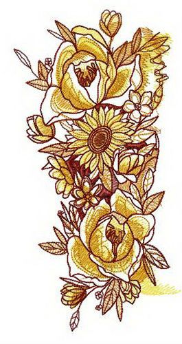 Fragrant bouquet machine embroidery design