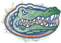 Florida Gators Sketch logo embroidery design