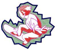 Skateboarder embroidery design