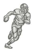 American football player 9 embroidery design