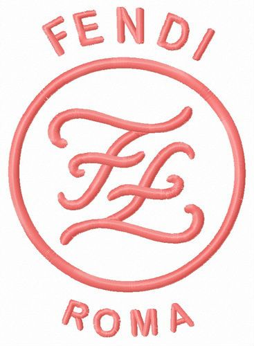 Fendi Roma logo machine embroidery design