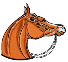 Horse with pearl bridle 4 embroidery design