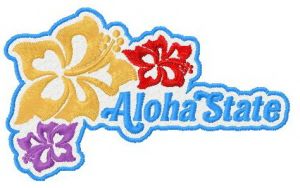 Aloha state embroidery design