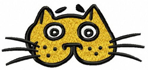 Cat mask machine embroidery design