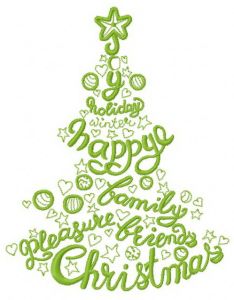 Fir-tree with wishes 2 embroidery design