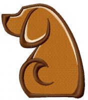 Faithful dog embroidery design