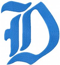 Duke D logo embroidery design