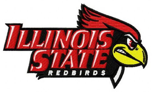 Illinois State Redbirds logo machine embroidery design      