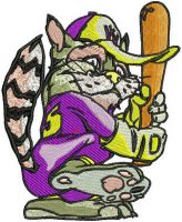 Baseball cat embroidery design