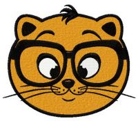 Library cat embroidery design