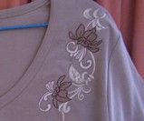knit top with embroidery design