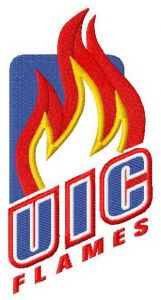 UIC Flames logo embroidery design