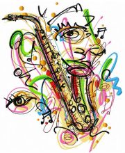 Saxophone embroidery design
