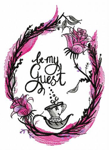 Be my guest machine embroidery design