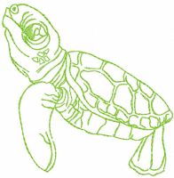Green turtle free embroidery design
