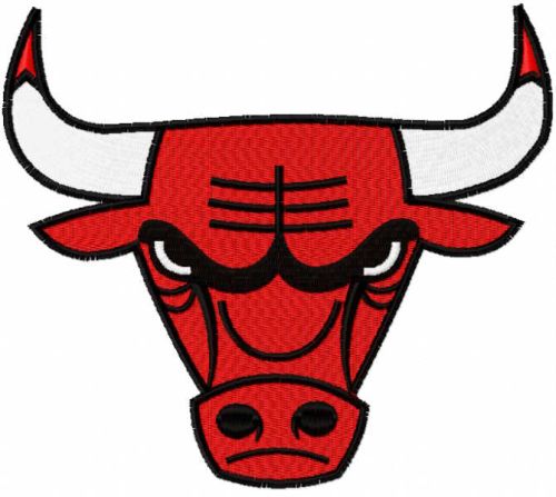 Chicago bulls logo embroidery design 2
