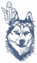 Indian wolf 3 embroidery design