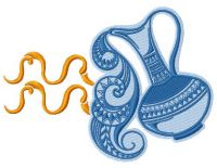 Zodiac sign Aquarius 4 embroidery design
