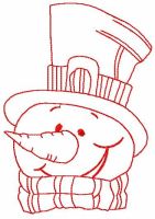 Snowman in top hat free embroidery design