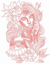 Scary spanish beauty 2 embroidery design