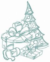 Small Christmas tree embroidery design