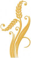 Long stems of wheat free machine embroidery design