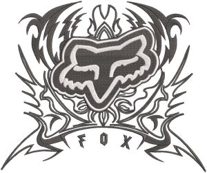 Fox Racing tribal logo embroidery design