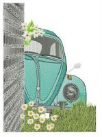 Bug hiding embroidery design