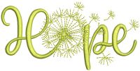 Hope dandelion embroidery design