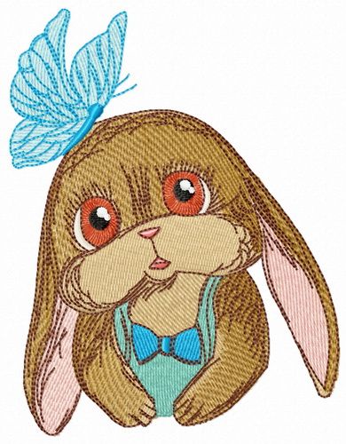 Bewildered bunny machine embroidery design