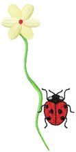 Flower and ladybug embroidery design