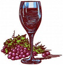 Red wine 2 embroidery design