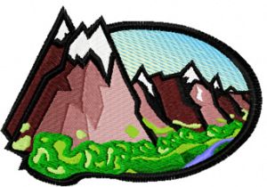 Old mountain embroidery design
