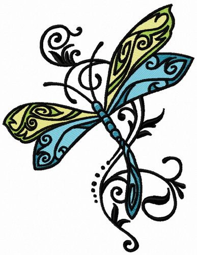 Fancy dragonfly 3 machine embroidery design