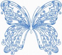 Vintage butterfly free machine embroidery design