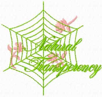 Natural transparency free machine embroidery design