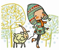 Walking with lamb 2 embroidery design