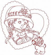 Cute little girl 2 embroidery design