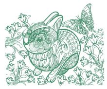 Mosaic bunny embroidery design