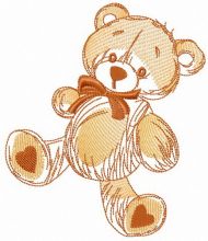 Old plush teddy embroidery design