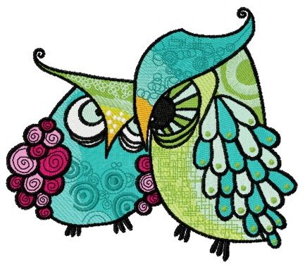 Grouchy owls 2 machine embroidery design