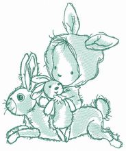 Fan of bunnies embroidery design