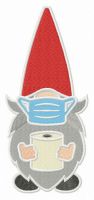 Gnome with face mask embroidery design