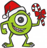 Christmas Mike Wazowski embroidery design