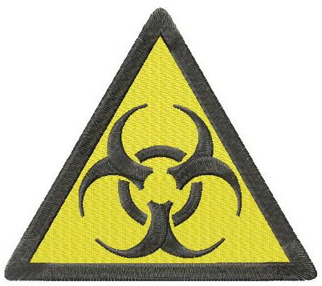 Biohazard road symbol machine embroidery design