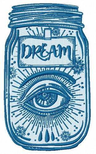Dreams in jar machine embroidery design