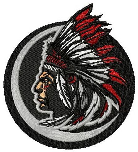 Native American indian chief mascot machine embroidery design