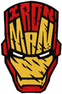 Iron Maan mask embroidery design
