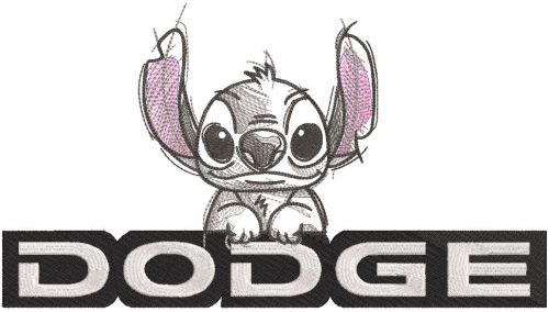 Dodge logo Stitch embroidery design