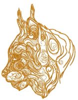 Lynx with ornament embroidery design
